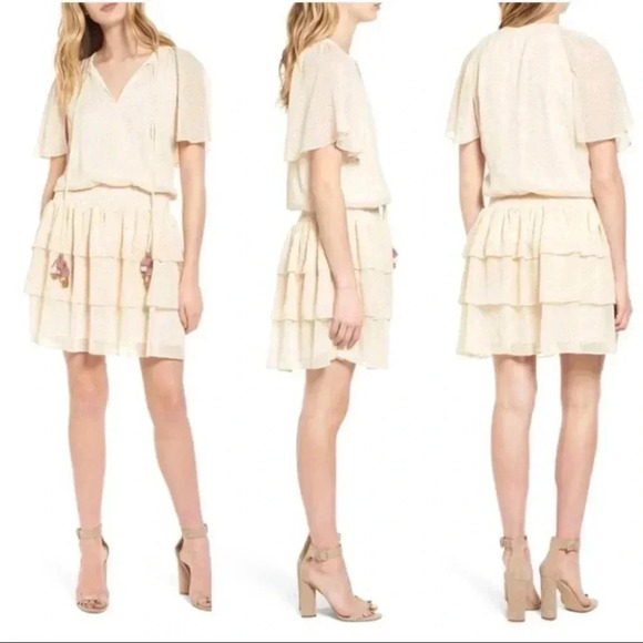 Rebecca Minkoff Off White Multi Pebble Tassel-neck Floral Dress Size Large - Picture 1 of 11